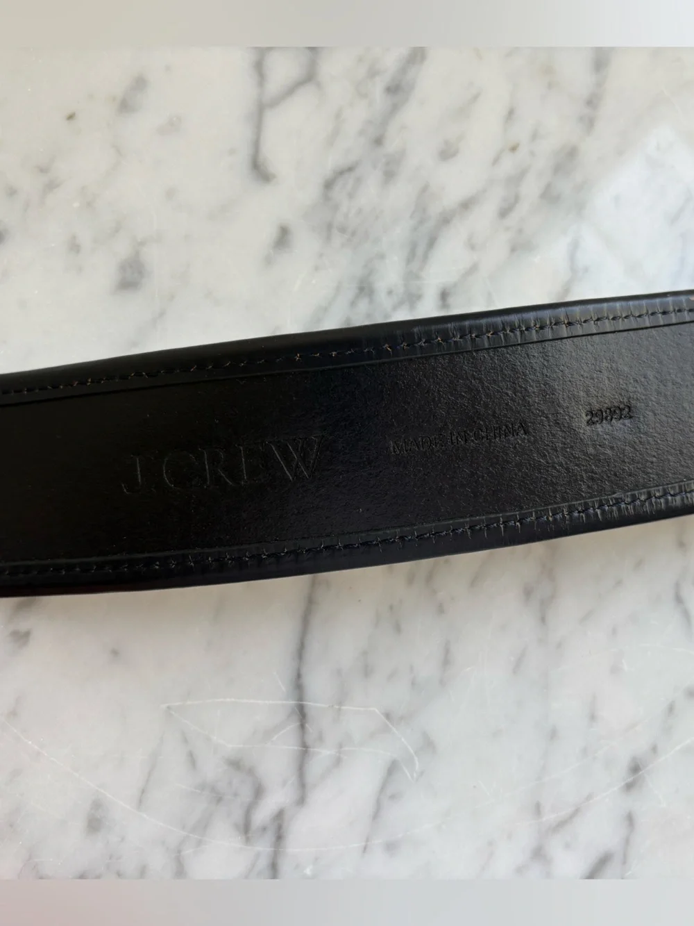 J.Crew Woven Canvas Belt Navy Leather Trim Gold Buckle Size Small NWT